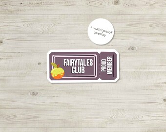 Adesivo in vinile Flake Fairytales Club | Adesivi Bullet Journal - Adesivi per album - Adesivi per pianificatore - Adesivi decorativi - Lettura - Club del libro