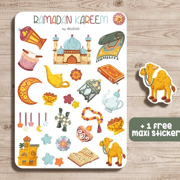 Sticker Sheet Ramadan Kareem | Bullet Journal Stickers - Scrapbook Stickers - Planner Stickers - Decoration Stickers - Stickersheet