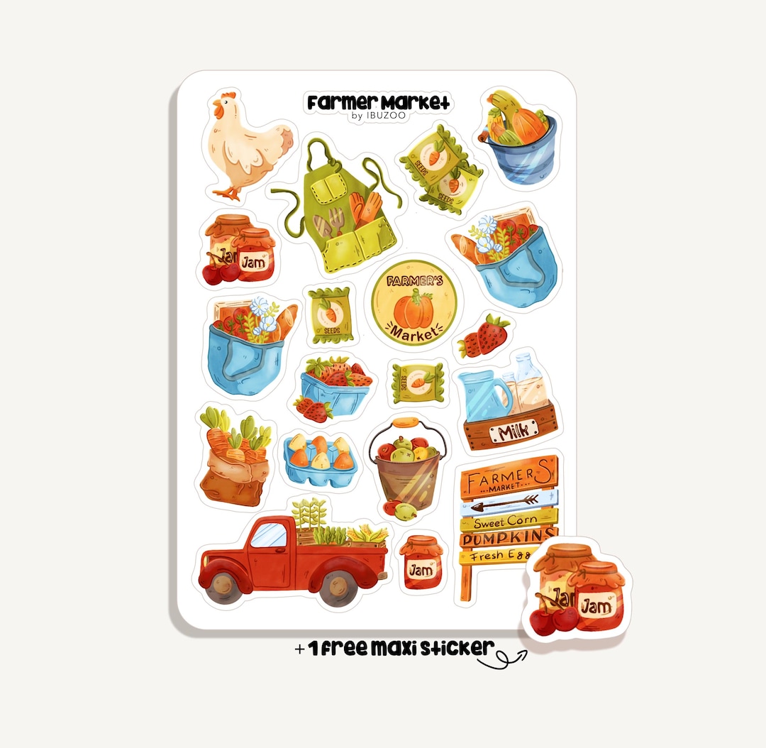 Sticker Sheet Farmer Market | Bullet Journal - Scrapbook - Planner ...