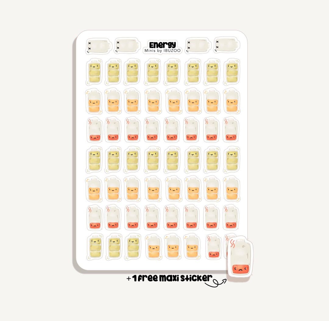 Sticker Sheet Energy Minis | Bullet Journal - Scrapbook - Planner ...
