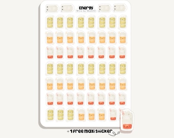 Sticker Sheet Energy Minis | Bullet Journal - Scrapbook - Planner - Decoration - Social Battery - Tracker