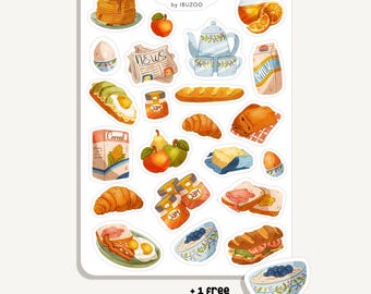 Sticker Sheet Breakfast | Bullet Journal - Scrapbook - Planner - Decoration