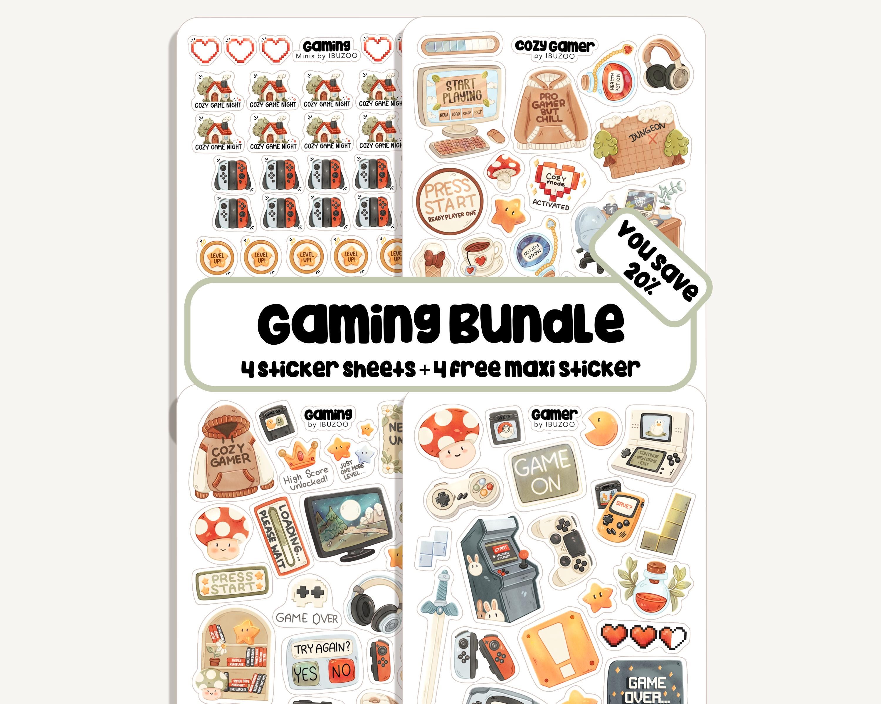 Sticker Sheet Gaming Minis | Bullet Journal - Scrapbook - Planner ...