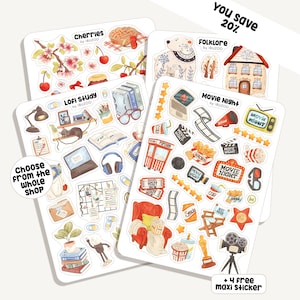 Build your Bundle Sticker Pack | 4 different Sticker Sheets - Scrapbook - Bullet Journal Stickers - Stickersheet - Sticker Set