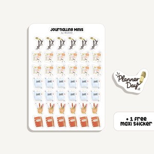 Arkusz naklejek do dziennika miniaturowego | Naklejki do dziennika miniaturowego | Naklejki do Bullet Journal - Naklejki do scrapbookingu - Planer - Dekoracja