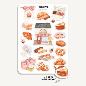Sticker Sheet Bakery | Bullet Journal - Scrapbook - Planner - Decoration - Bread - Cakes -