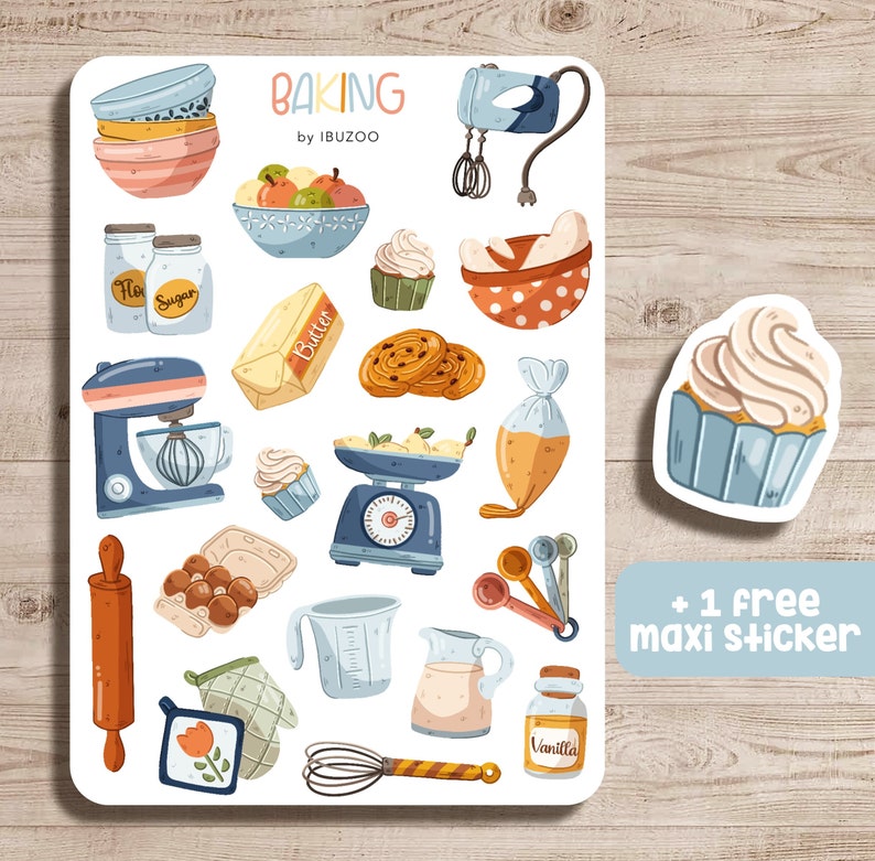 Sticker Sheet Baking Bullet Journal Stickers Scrapbook Stickers Planner Stickers Decoration Stickers Stickersheet Bild 1