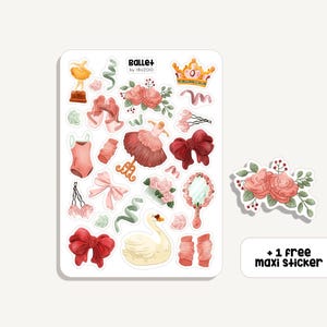 Foglio adesivo Balletto | Adesivo balletto | Bullet Journal - Scrapbook - Planner - Decorazione - Danza - Hobby