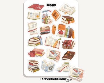 Sticker Sheet Reading | Bullet Journal - Scrapbook - Planner - Decoration - Book Lover - Reader