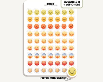 Sticker Sheet Mood Minis | Bullet Journal - Scrapbook - Planner - Decoration - Tracker - Emoji - Emotion - Tracker