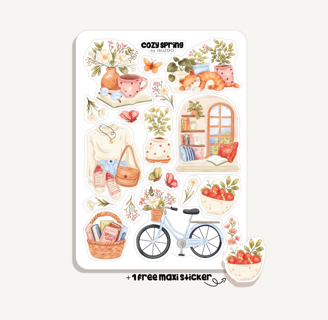 Sticker Sheet Cozy Spring | Bullet Journal - Scrapbook - Planner ...