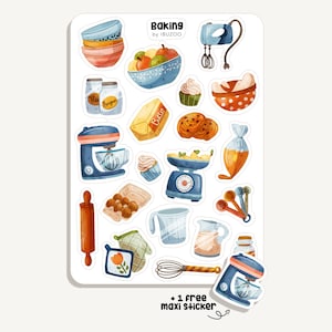 Sticker Sheet Baking | Bullet Journal - Scrapbook- Planner - Decoration - Kitchen - Cake - Hobby
