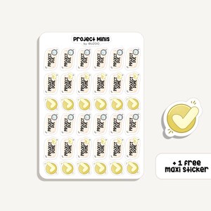 Feuille d’autocollants Projet Minis | Projet d’autocollants Minis | Bullet Journal - Scrapbook - Planner - Décoration - Travail - Étude - Tracker