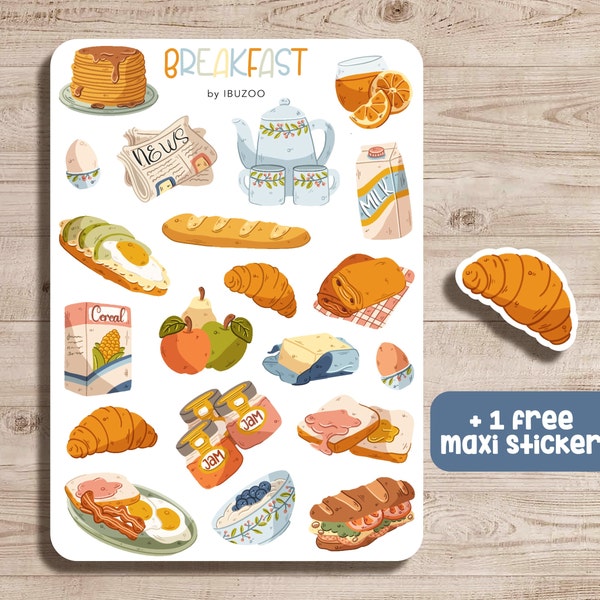 Sticker Sheet Breakfast | Bullet Journal Stickers - Scrapbook Stickers - Planner Stickers - Decoration Stickers - Stickersheet