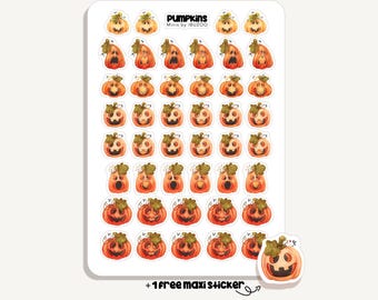 Sticker Sheet Pumpkin Minis | Bullet Journal - Scrapbook - Planner - Decoration - Autumn - Fall - Halloween - Tracker