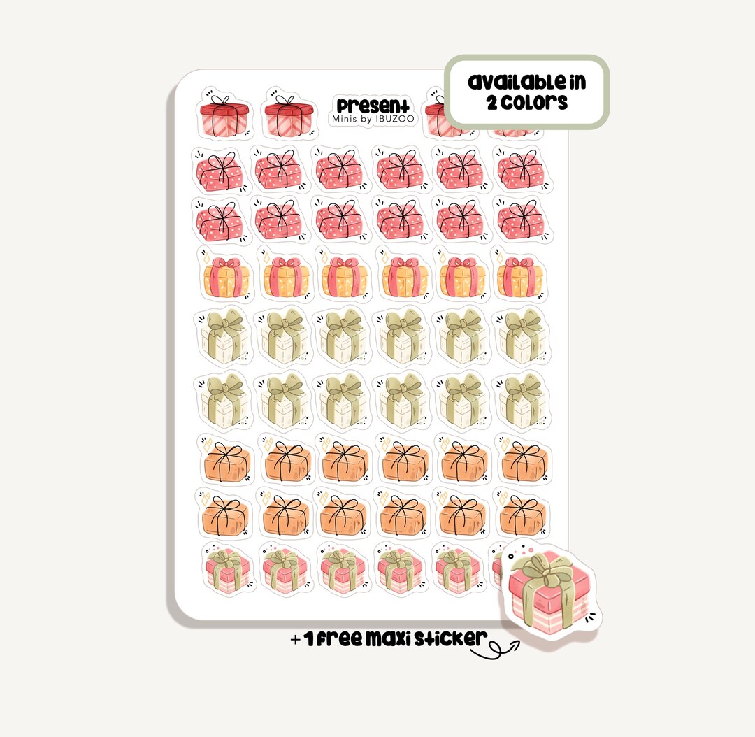 Sticker Sheet Present Minis | Bullet Journal - Scrapbook - Planner ...