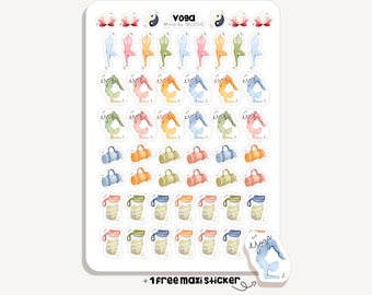 Sticker Sheet Yoga Minis | Bullet Journal - Scrapbook - Planner - Decoration - Sport - Fitness - Tracker