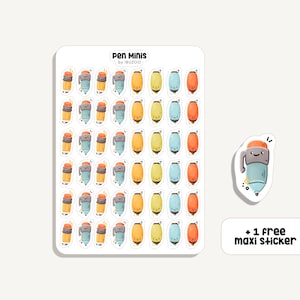 Stickervel Pen Mini's | Stickers Pennen Mini's | Bullet Journal - Plakboek - Planner - Decoratie - Bureau - Kantoor - Tracker