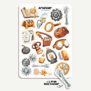 Hoja de pegatinas de Artificier | Pegatinas de Magic Smith | Bullet Journal - Álbum de recortes - Planificador - Decoración - Pegatinas de DnD - RPG - Fantasía