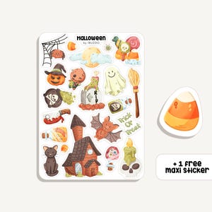 Stickervel Halloween | StickerHalloween | Bullet Journal - Plakboek - Planner - Decoratie - Herfst - Festival - Spookachtig