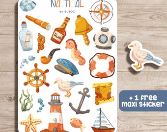 Sticker Sheet Nautical | Bullet Journal Stickers - Scrapbook Stickers - Planner Stickers - Decoration Stickers - Stickersheet