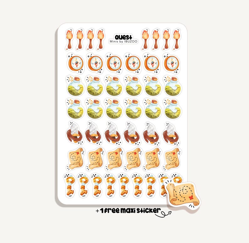 Sticker Sheet Quest Minis | Bullet Journal - Scrapbook - Planner ...
