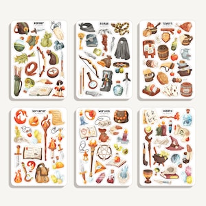 RPG-stickerboek | 20 vellen RPG-stickers - Meer dan 400 stickers - Stickers voor dagboeken - Stickers - Stickerset - D&D-stickers - Fantasy-stickers afbeelding 4
