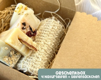 Geschenkbox personalisierbar Seife - Bio, Vegan, Handgemacht - Zero Waste, Gastgeschenk, Probebox, Naturseife, Geschenk, Seifenbox