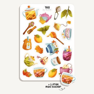 Sticker Sheet Tea | Bullet Journal - Scrapbook - Planner - Decoration - cups and pots