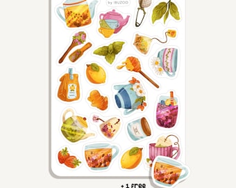 Sticker Sheet Tea | Bullet Journal - Scrapbook - Planner - Decoration - cups and pots