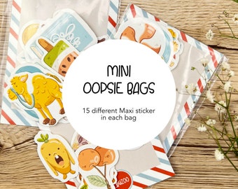 Mini bolsa de pegatinas Oopsie | 15 maxi pegatinas diferentes - pegatinas de grado B - pegatinas - pegatinas - pegatinas de diario de balas - maxi pegatinas