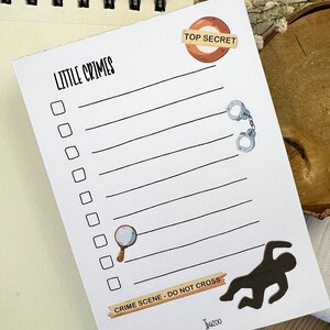 Notebook Little Crime A6 50 Pages Small Notes Shopping List To Do List Writing Pad Notepad Gift image 2