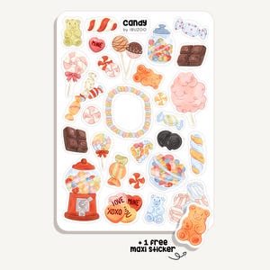 Sticker Sheet Candy | Bullet Journal - Scrapbook - Planner - Decoration - Sweets - Chocolate