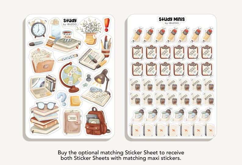 Sticker Sheet Study Minis | Bullet Journal - Scrapbook - Planner ...