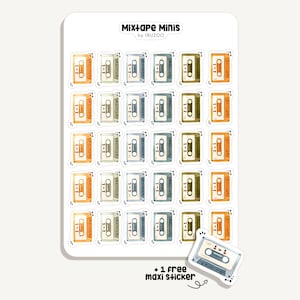 Sticker Sheet Mixtape Minis | Bullet Journal - Scrapbook - Planner - Decoration - Music - Retro - Tracker