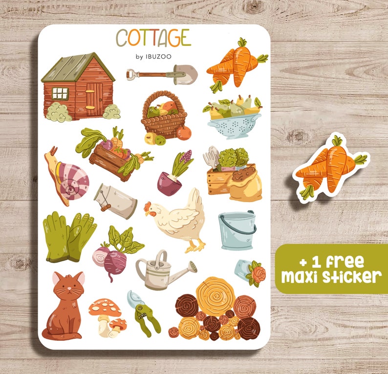 Sticker Sheet Cottage Bullet Journal Stickers Scrapbook Stickers Planner Stickers Decoration Stickers Stickersheet Bild 1