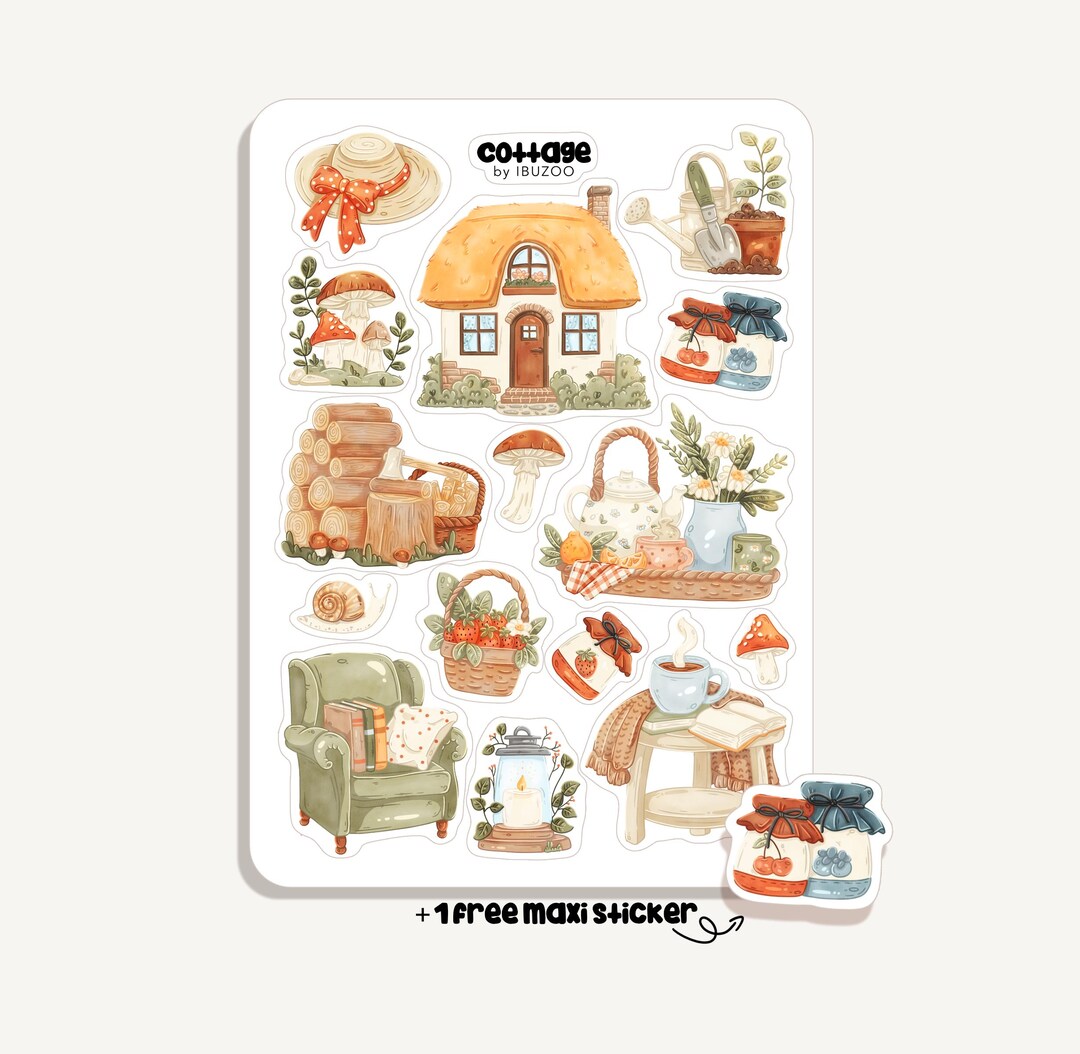 Sticker Sheet Cottage | Bullet Journal - Scrapbook - Planner ...