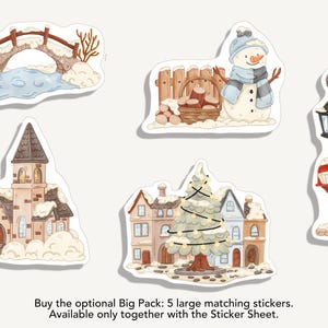 Sticker Sheet Winter Village | Bullet Journal - Scrapbook - Planner - Decoration - Winter Sticker + Big Pack
