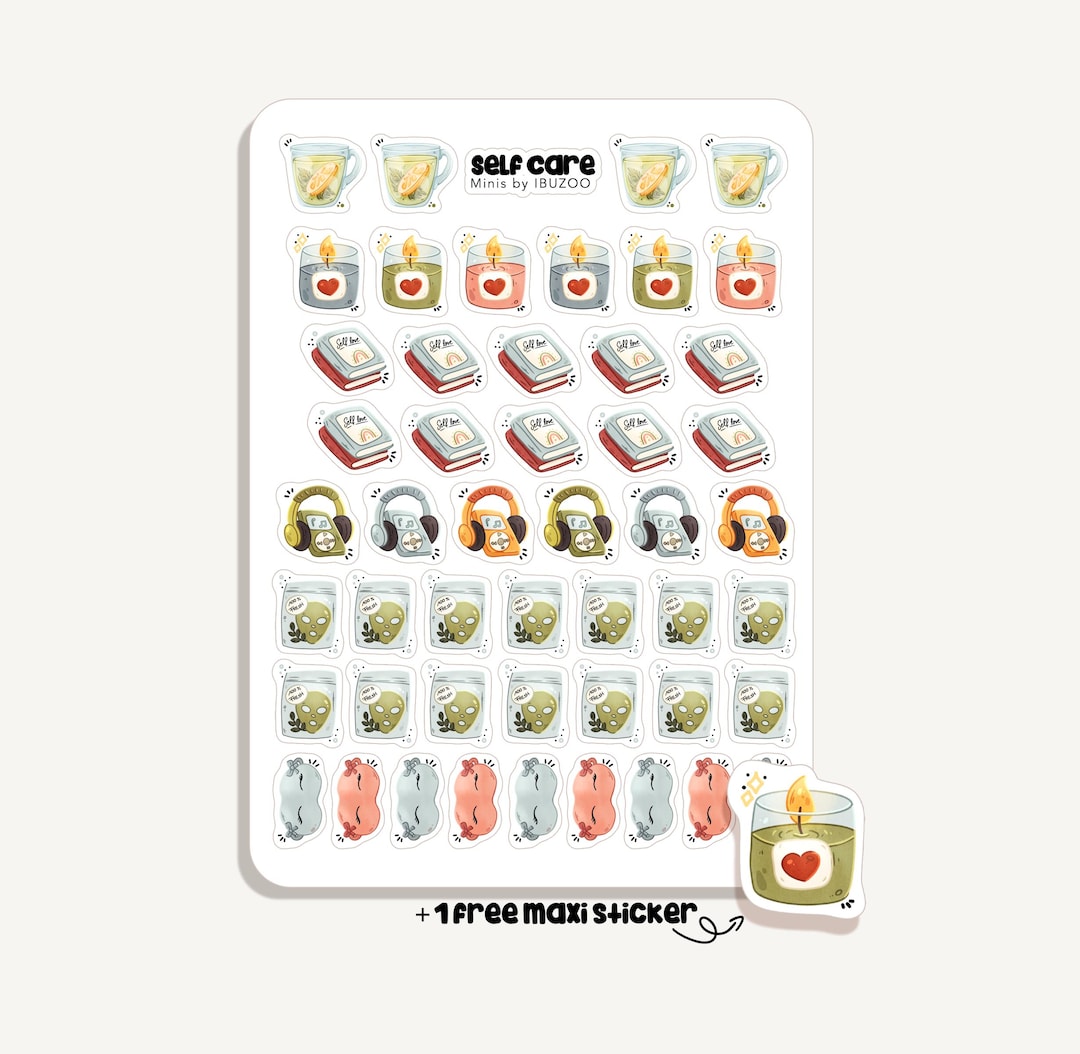 Sticker Sheet Self Care Minis | Bullet Journal - Scrapbook - Planner ...