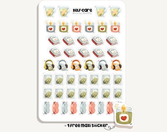 Sticker Sheet Self Care Minis | Bullet Journal - Scrapbook - Planner - Decoration - Spa - Beauty