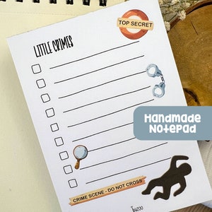 Notebook Little Crime A6 50 Pages Small Notes Shopping List To Do List Writing Pad Notepad Gift image 1