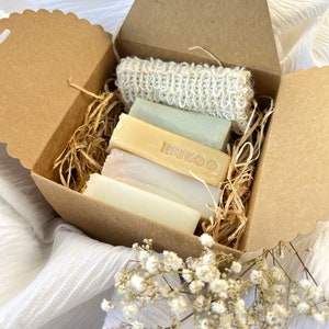 Gift box personalizable soap organic, vegan, handmade zero waste, guest gift, sample box, natural soap, gift, soap box image 4