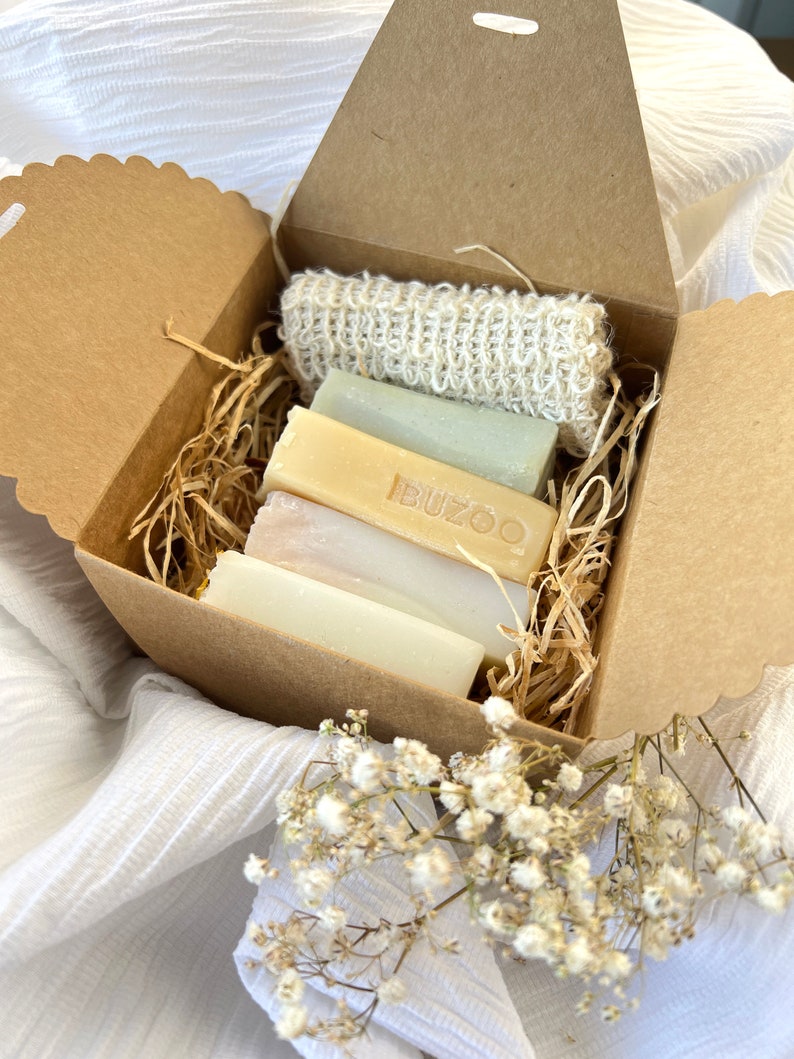 Gift box personalizable soap organic, vegan, handmade zero waste, guest gift, sample box, natural soap, gift, soap box image 4