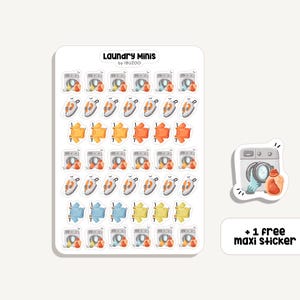 Sticker Sheet Laundry Minis | Aufkleber Wäsche Minis | Bullet Journal - Scrapbook - Planner - Dekoration - Putzen - Alltag - Tracker