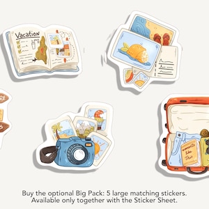 Ark med reseklistermärken | Reseklistermärken | Bullet Journal-klistermärken - Scrapbooking-klistermärken - Planerare - Dekoration - Fritid - Sommar Sticker + Big Pack