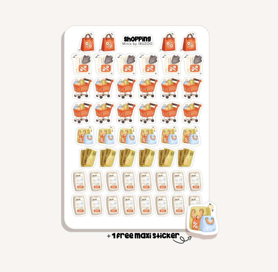 Sticker Sheet Shopping Minis | Bullet Journal - Scrapbook - Planner ...