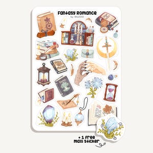 Sticker Sheet Fantasy Romance | Aufkleber Fantasie Romantik | Bullet Journal - Scrapbook - Planner - Dekoration - Lesen - Bücher