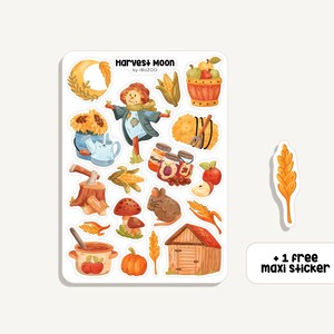 Stickervel Oogstmaan | Sticker Oogstmaan | Bullet Journal - Plakboek - Planner - Decoratie - Herfst