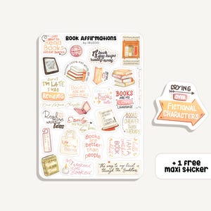 Libro di adesivi con affermazioni | Adesivi Libri Affermazioni Detti | Bullet Journal - Scrapbook - Planner - Decorazione - Lettura - Libri
