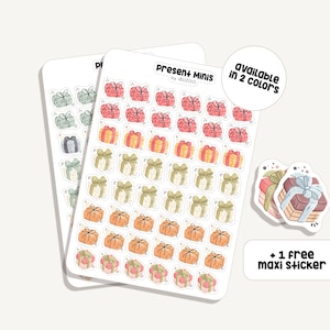 Feuille d'autocollants Present Minis | Mini-cadeaux autocollants | Bullet Journal - Scrapbook - Agenda - Décoration - Joyeux anniversaire - Suivi